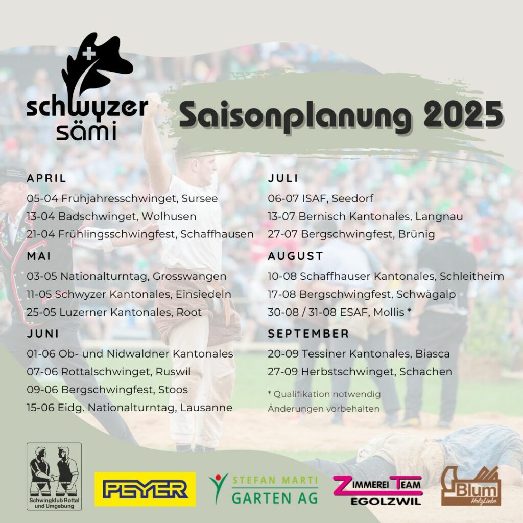 Saisonplanung 2025 von Samuel Schwyzer